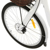 Ecotric 26inch White Lark Electric City Bike For Women with basket and rear rack