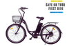 Ecotric 26inch Peacedove electric city bike with basket and rear rack