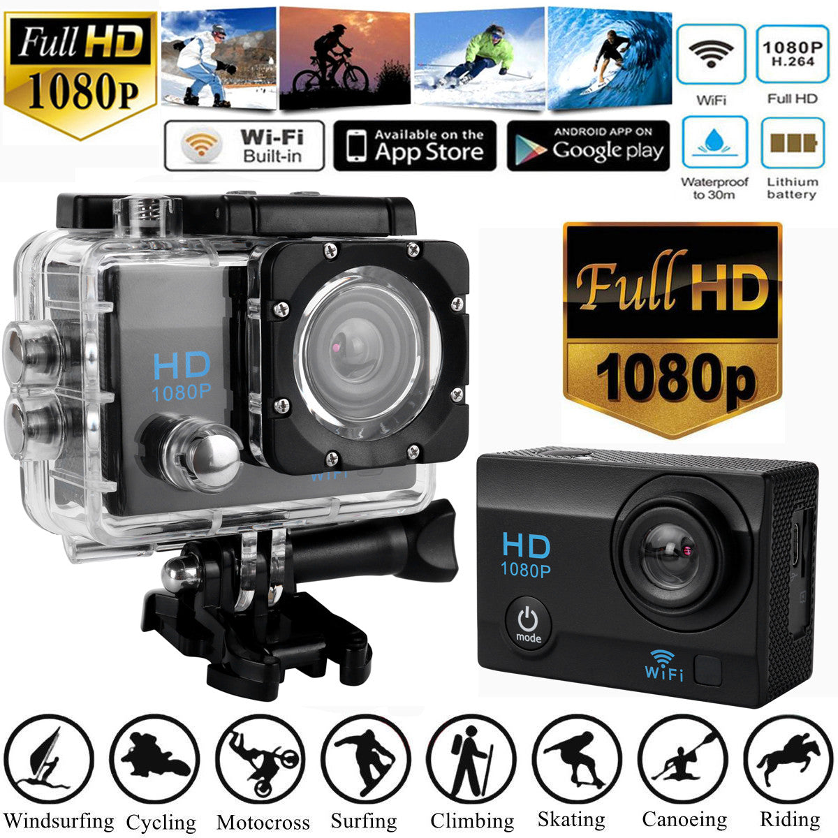 Full HD Waterproof Sports Action Camera – eBikes
