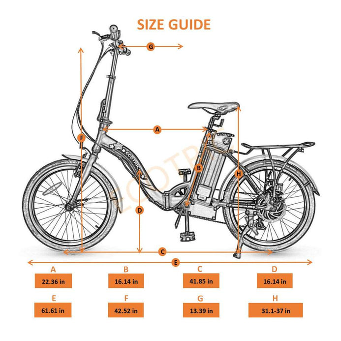 Electric bike sale size guide